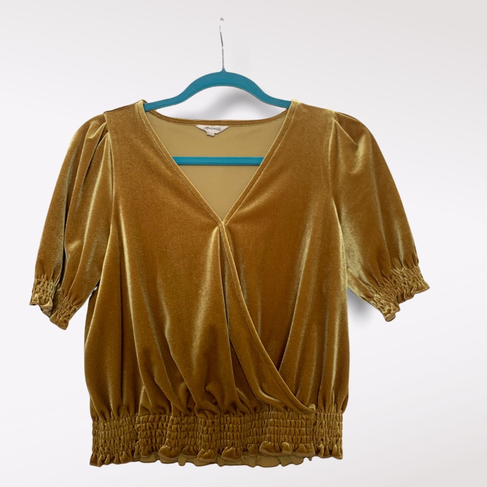 Madewell Velvet Smocked Top